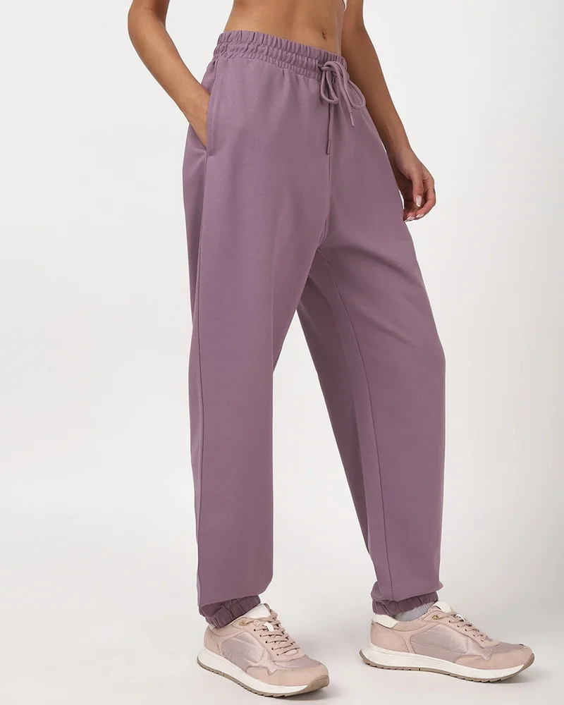 bewakoof Women's Purple Oversized Joggers